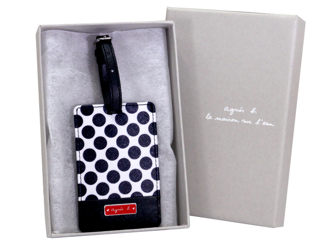 Gift Accessories - agnès b LMSE Black & White dot print Luggage tag - L36667657 Photo