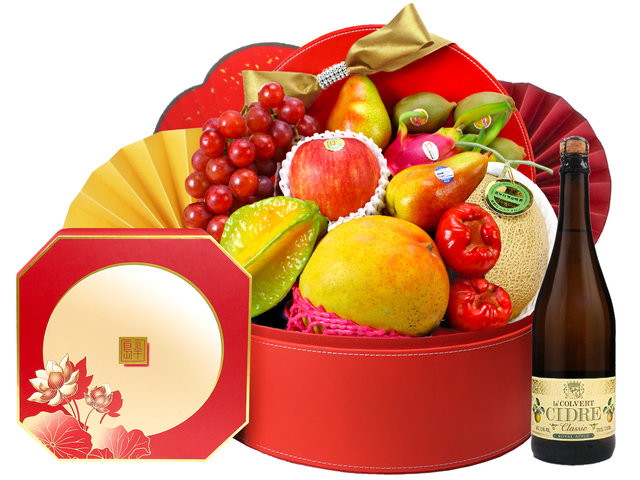 Mid-Autumn Gift Hamper - Mid Autumn Peninsula Moon Cake With Premium Wine Gift Hamper FH147 - 0S0827A2 Photo