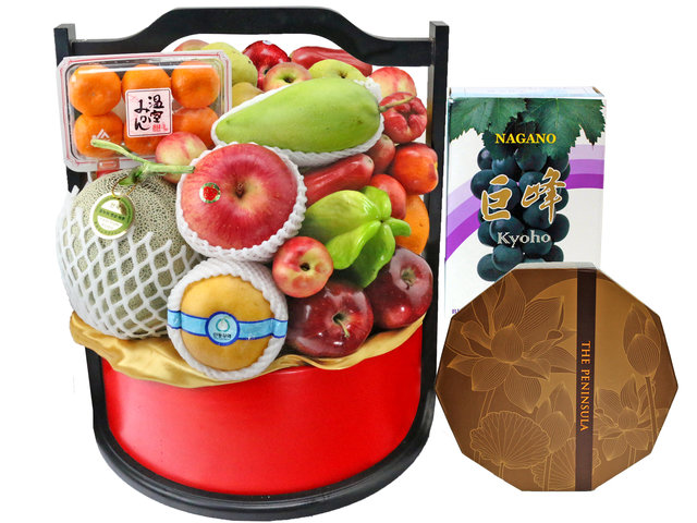 Mid-Autumn Gift Hamper - Mid autumn moon cake fruit basket P23 - L76601299 Photo